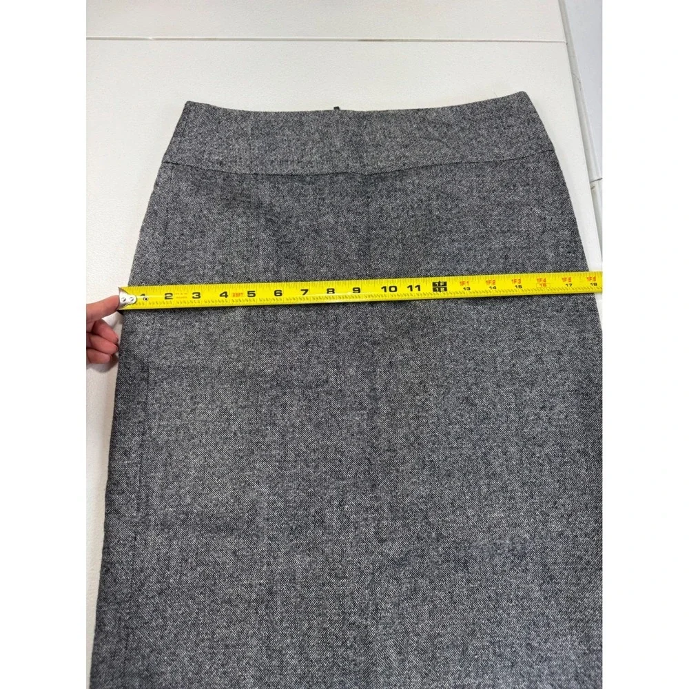 Banana Republic Tweed Pencil Skirt Gray Zipper Front Business Casual Women‎ 4